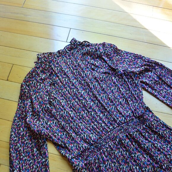 Designer Women's Multi Metallic Long Tiered Shirt Dress Size S - Picture 11 of 14